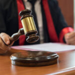 judge and gavel in courtroom